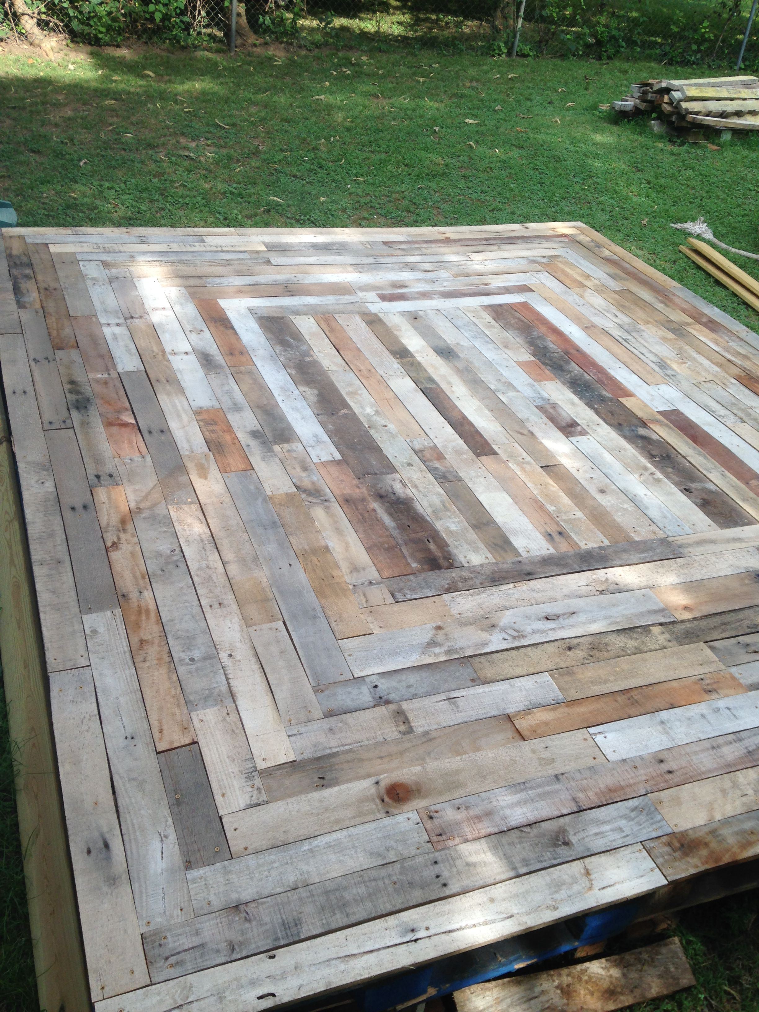 Floating Deck Made From Reclaimed Pallet Wood Patio In pertaining to proportions 2448 X 3264