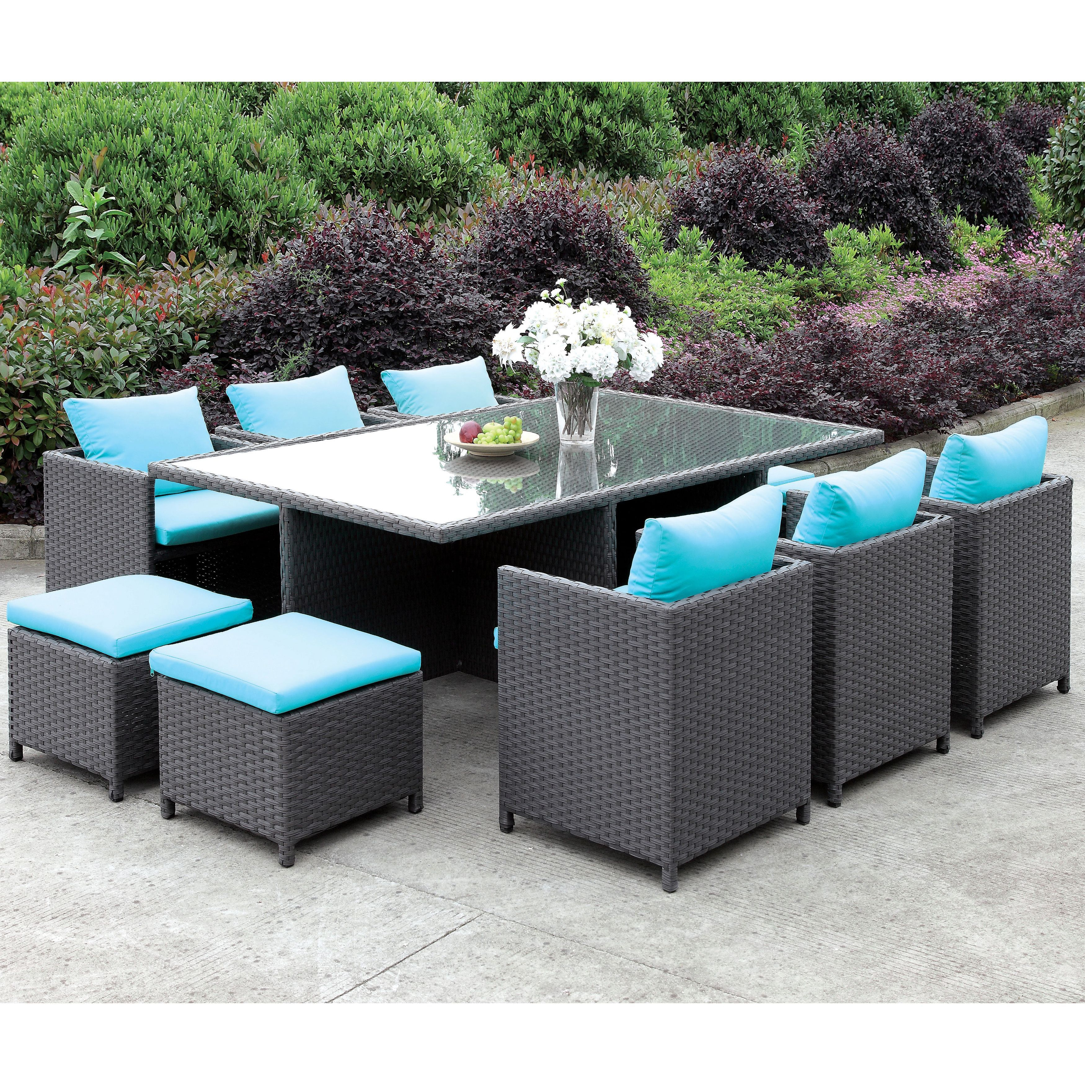 Furniture Of America Lani Contemporary 11 Piece Turquoise inside measurements 3500 X 3500