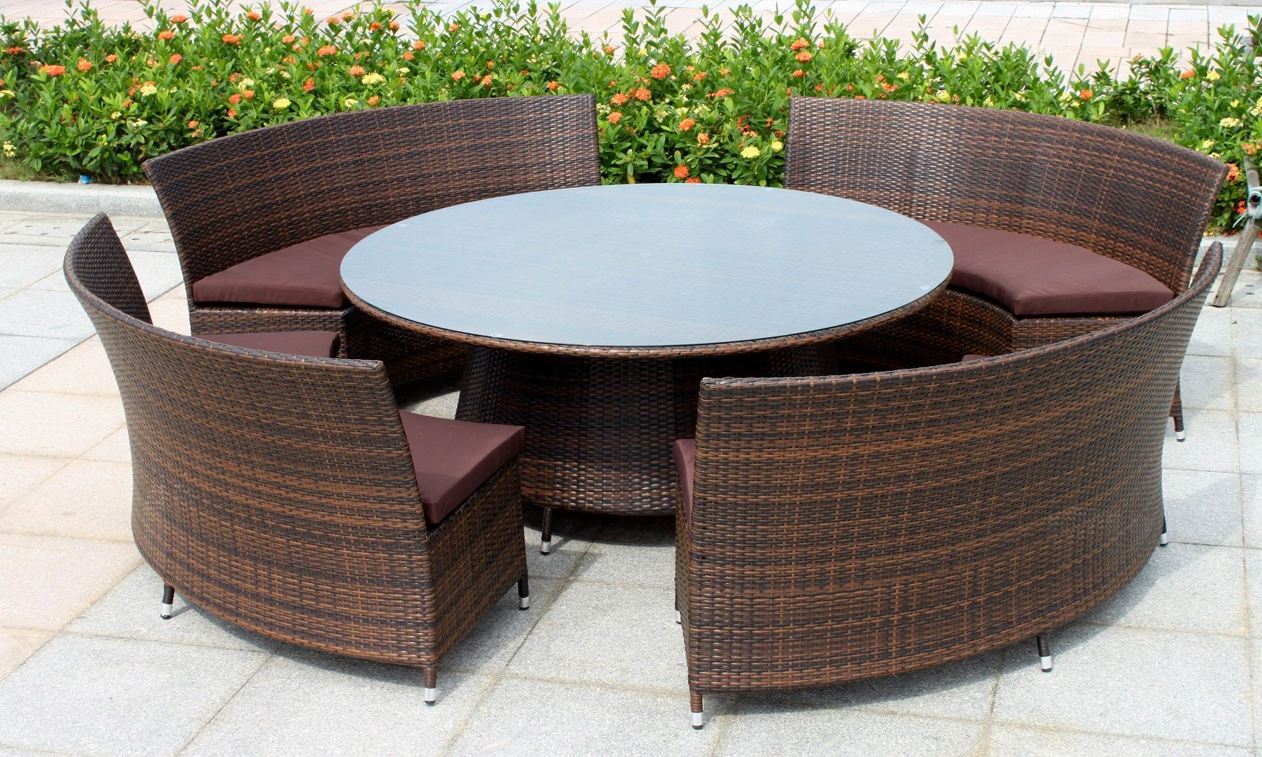 Furnitures Fantastic Big Round Wicker Patio Furniture With for dimensions 1833 X 1100