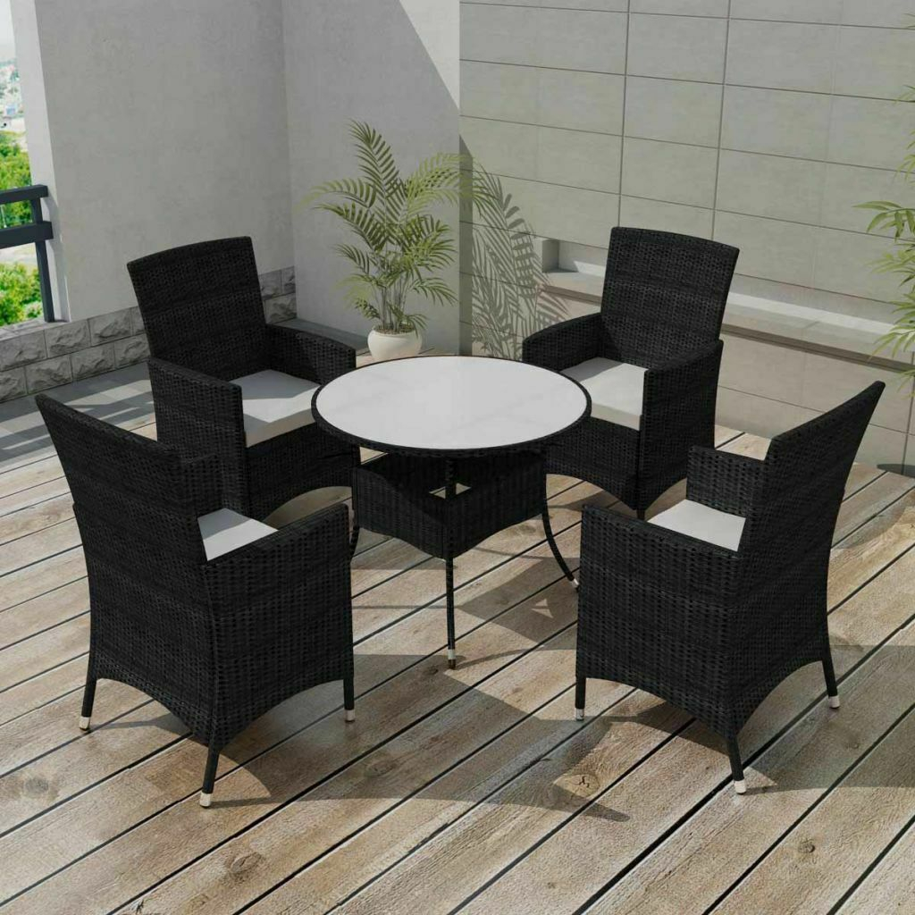 Garden Dining Set 9 Pieces Wicker Poly Rattan Outdoor Patio inside dimensions 1024 X 1024