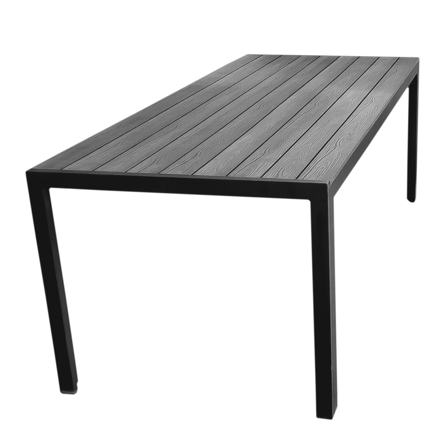 Garden Table Aluminium With Polywood Table Top With Holzprgung 150 X 90 Cm Balcony Patio Furniture Dining Table Black Grey Ceres Webshop inside proportions 1500 X 1500