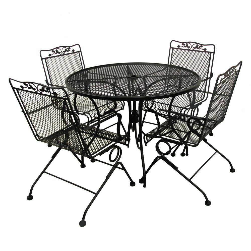 Glenbrook Black 5 Piece Patio Dining Set Iron Patio in proportions 1000 X 1000