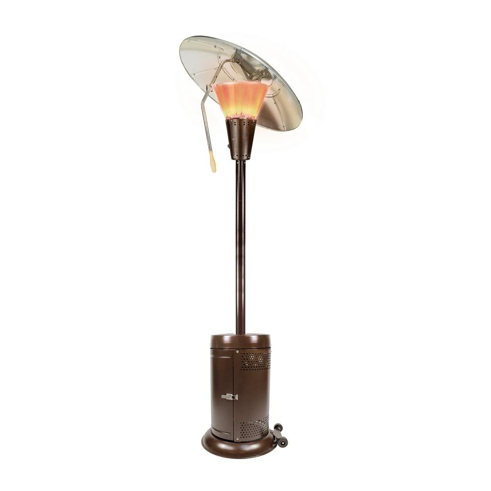 Hampton Bay 38200 Btu Bronze Heat Focusing Propane Gas Patio Heater with measurements 1000 X 1000