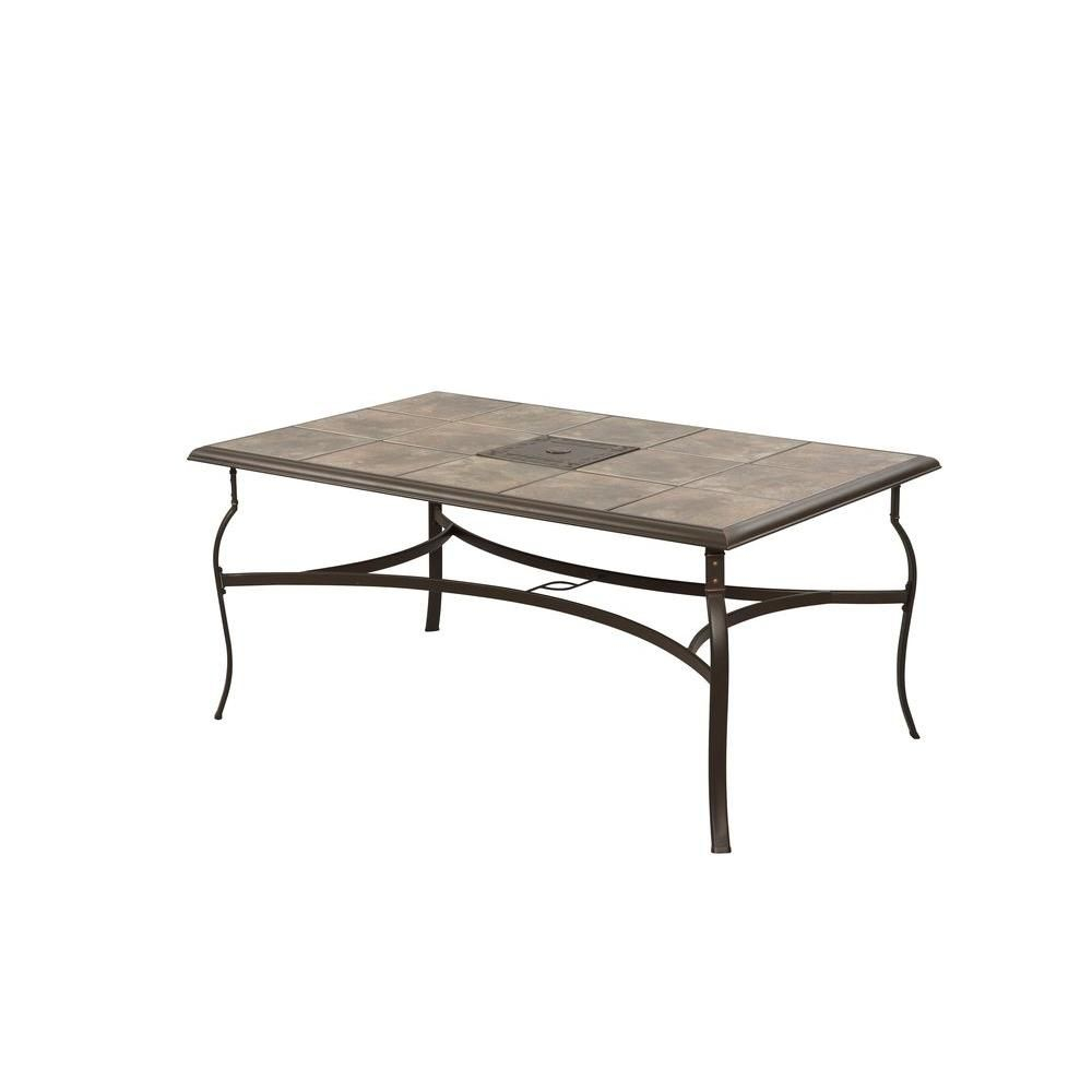 Hampton Bay Belleville Rectangular Patio Dining Table for size 1000 X 1000