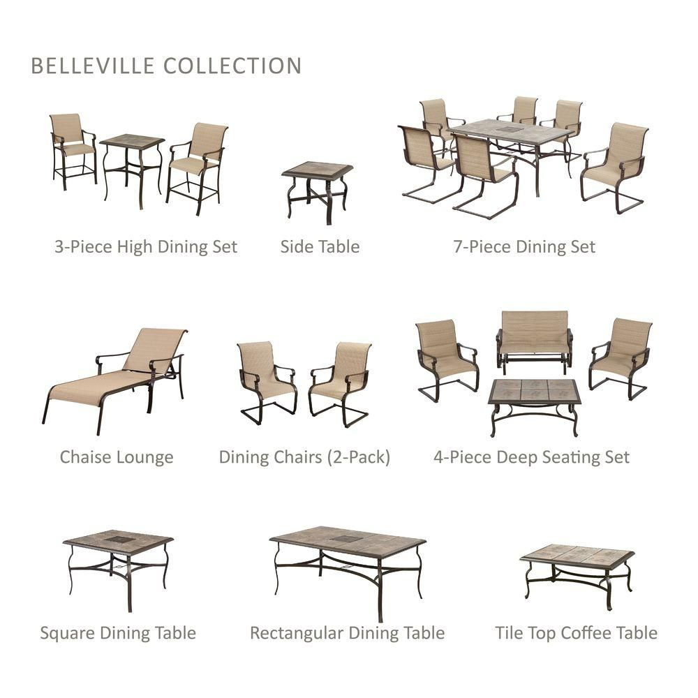 Hampton Bay Belleville Rectangular Patio Dining Table throughout size 1000 X 1000