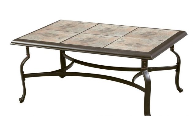 Hampton Bay Belleville Tile Top Patio Coffee Table Cement with regard to proportions 1000 X 1000