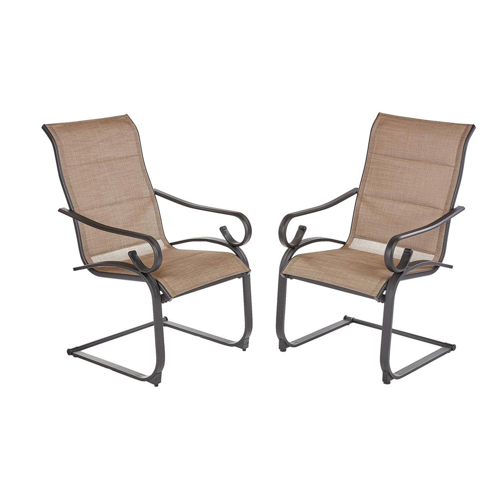 Hampton Bay Crestridge Padded Sling Outdoor Lounge Chair In Putty 2 Pack for size 1000 X 1000