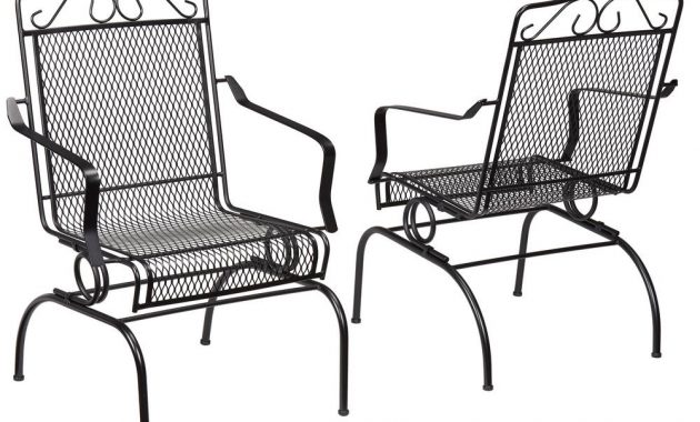 Hampton Bay Nantucket Rocking Metal Outdoor Dining Chair 2 Pack with measurements 1000 X 1000