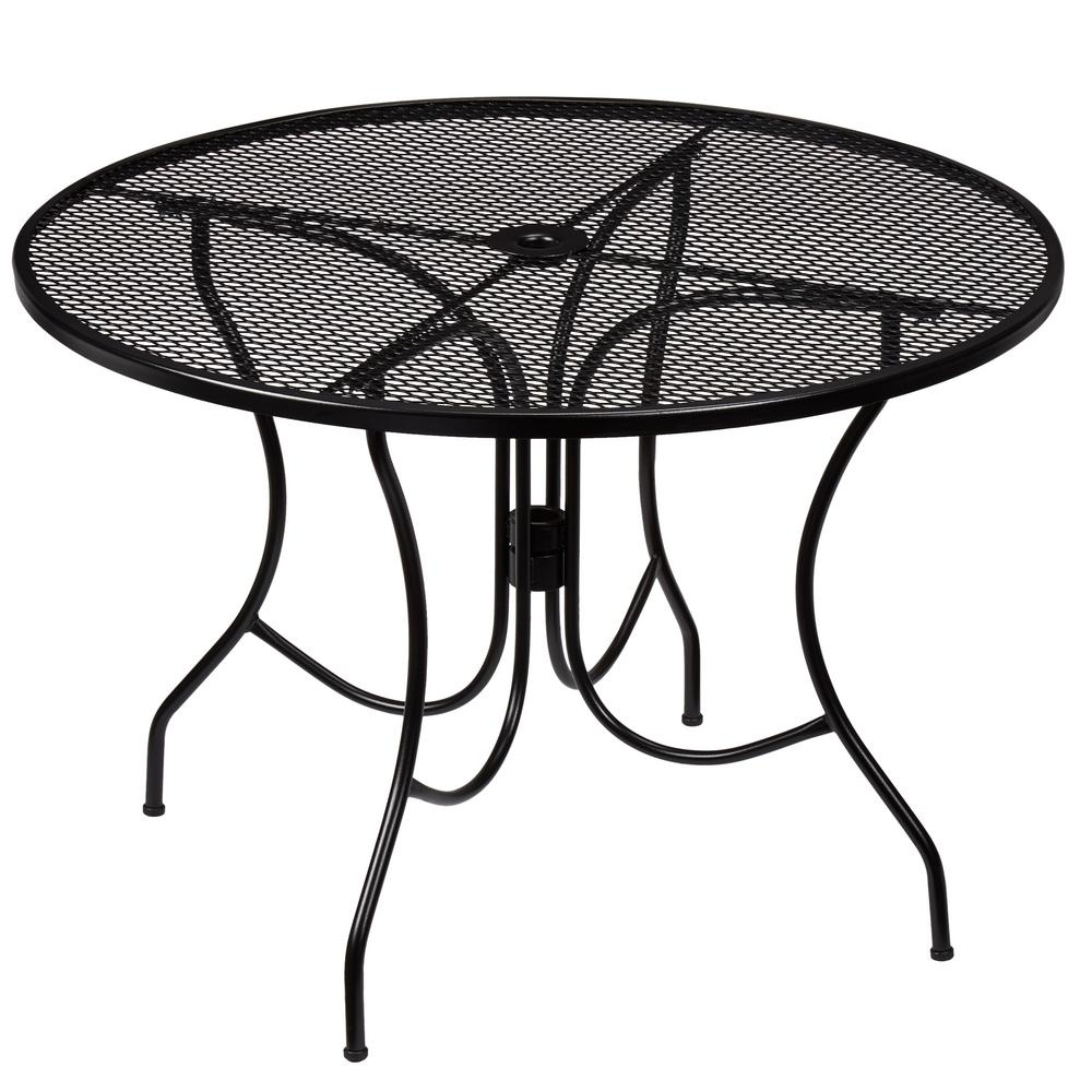 Hampton Bay Nantucket Round Metal Outdoor Patio Dining Table intended for sizing 1000 X 1000