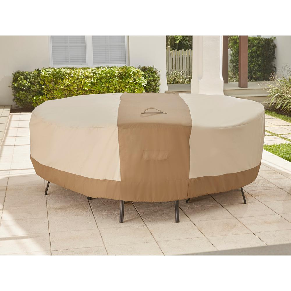 Hampton Bay Round Table Outdoor Patio With Chair Cover for proportions 1000 X 1000