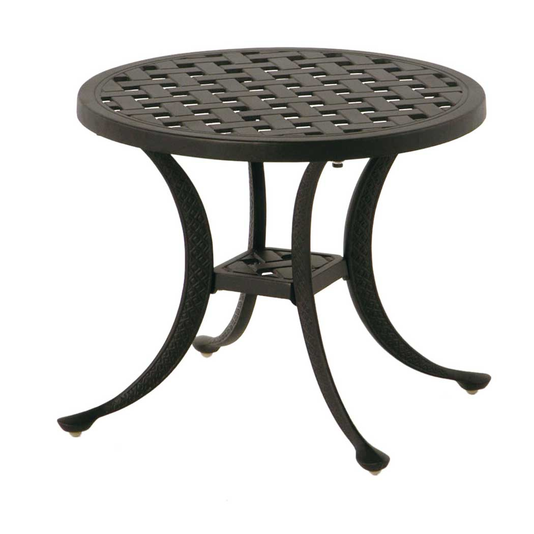 Hanamint Newport 21 Round Cast Tea Table Outdoor Furniture regarding dimensions 1050 X 1050