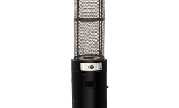 Hanover 6 Ft 34000 Btu Black Cylinder Patio Heater With Glass Flame Display throughout measurements 1000 X 1000