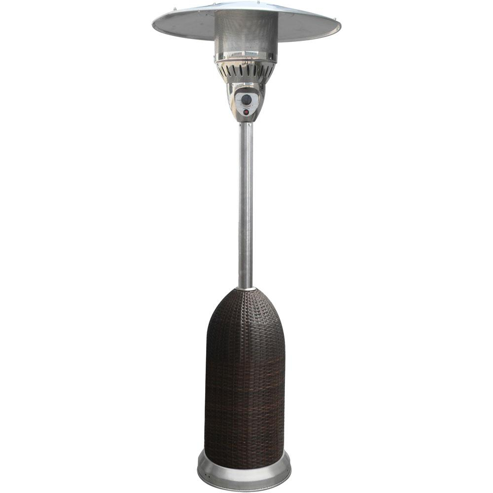 Hanover 7 Ft 41000 Btu Brown Stainless Steel Round Wicker Propane Gas Patio Heater in proportions 1000 X 1000