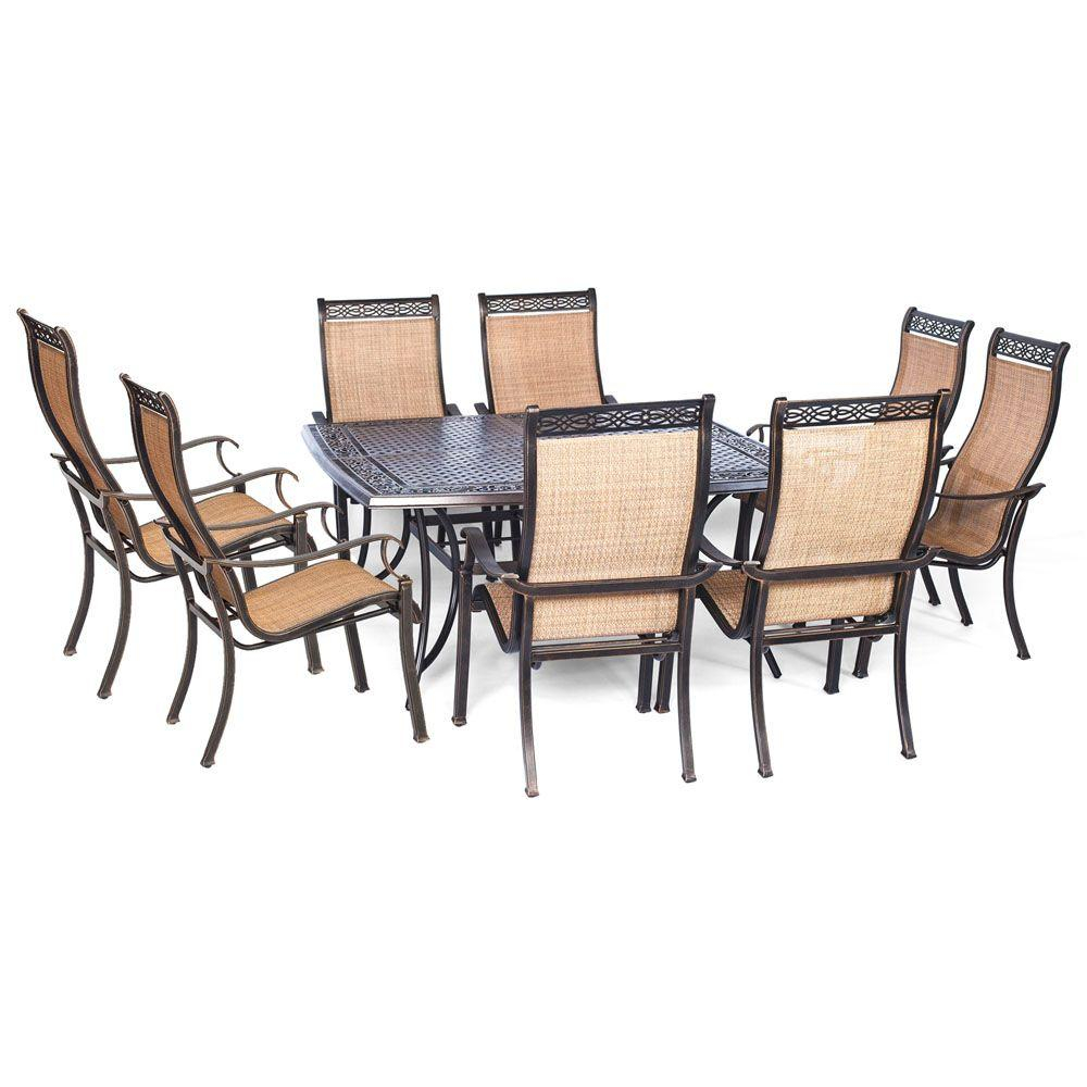 Hanover Manor 9 Piece Square Patio Dining Set with sizing 1000 X 1000
