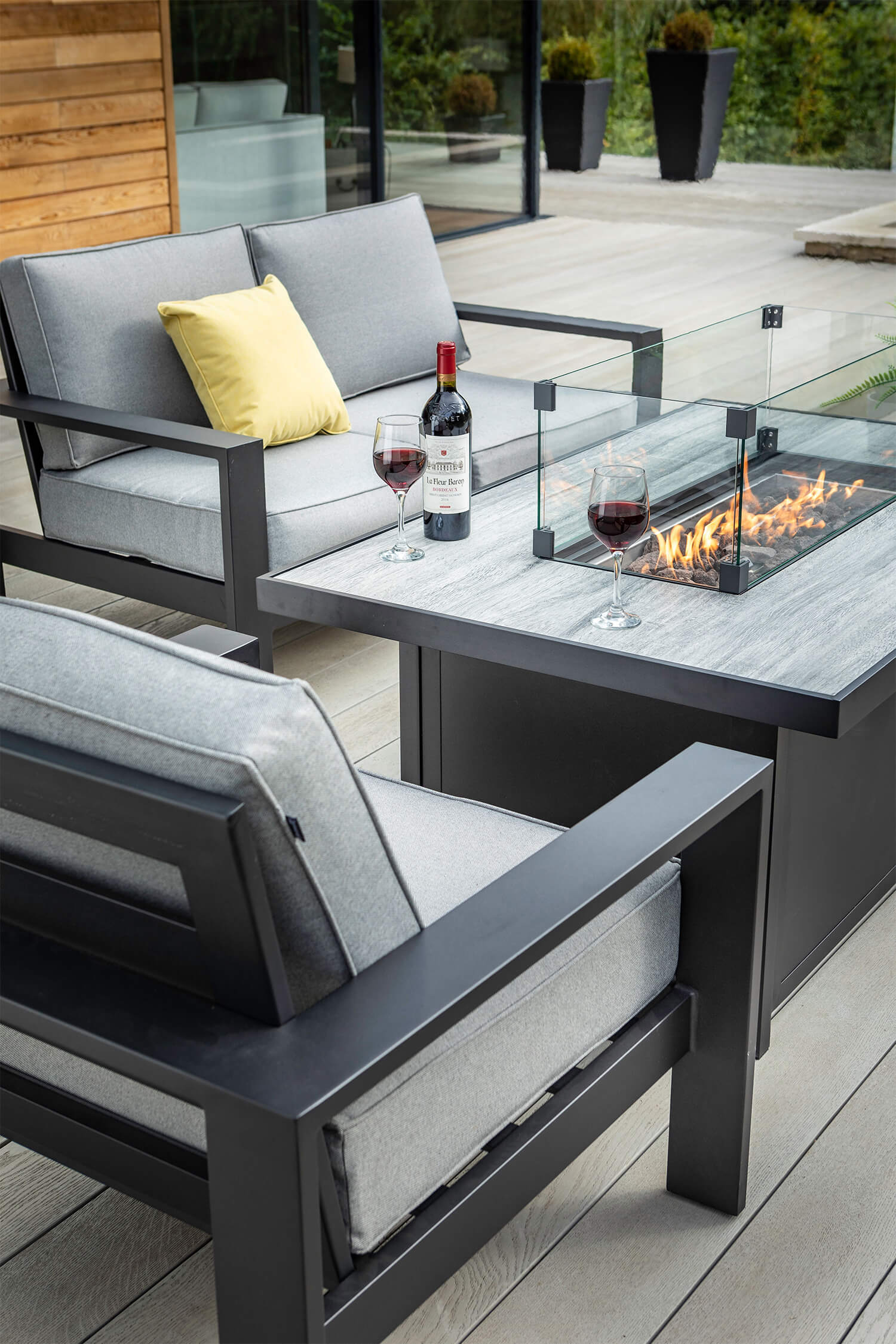 Hartman Atlas 2 Seater Sofa Lounge Set With Gas Fire Pit Table Carbon intended for size 1500 X 2250