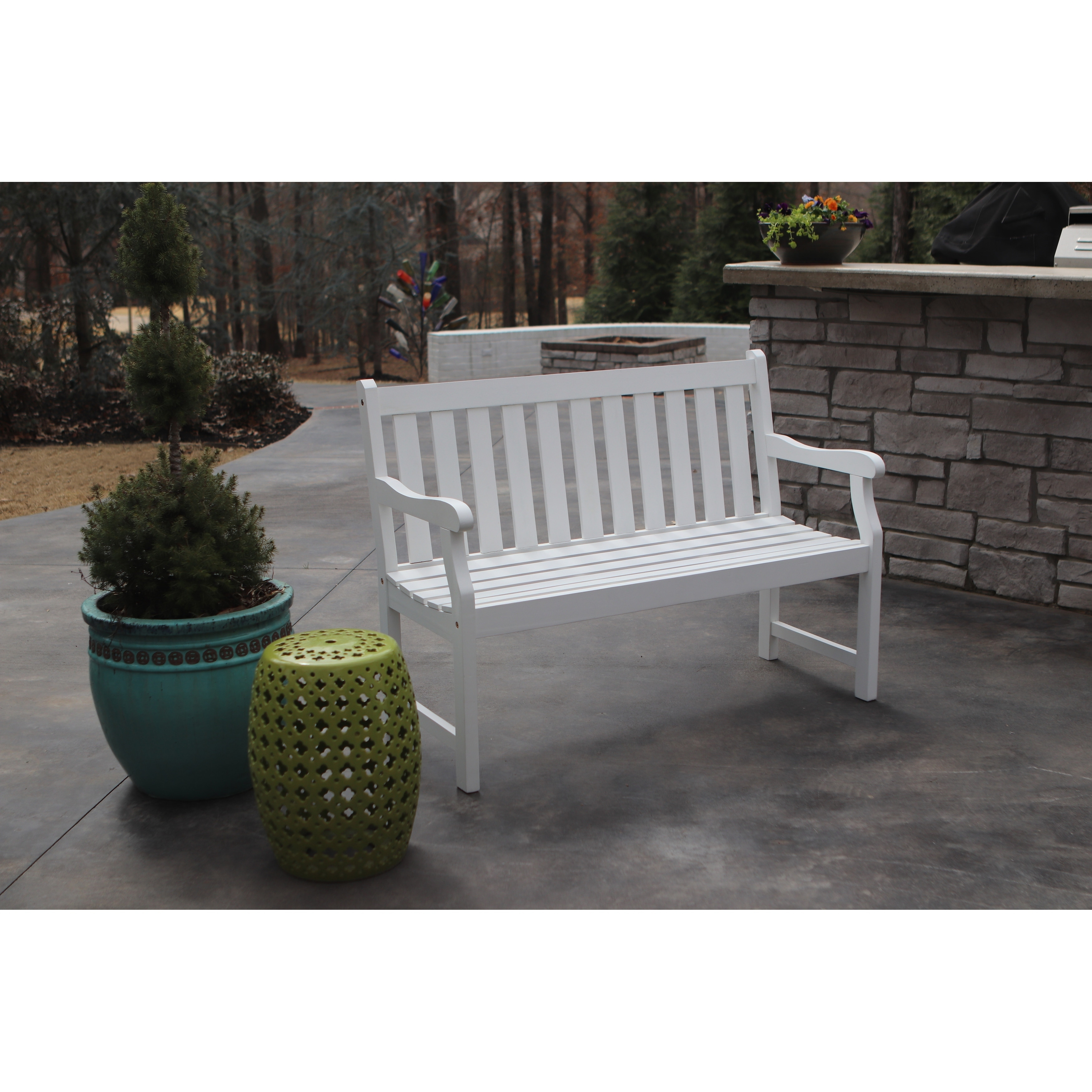 Henley 2 Seat Outdoor Bench Whiteacacia Outdoor with sizing 3500 X 3500