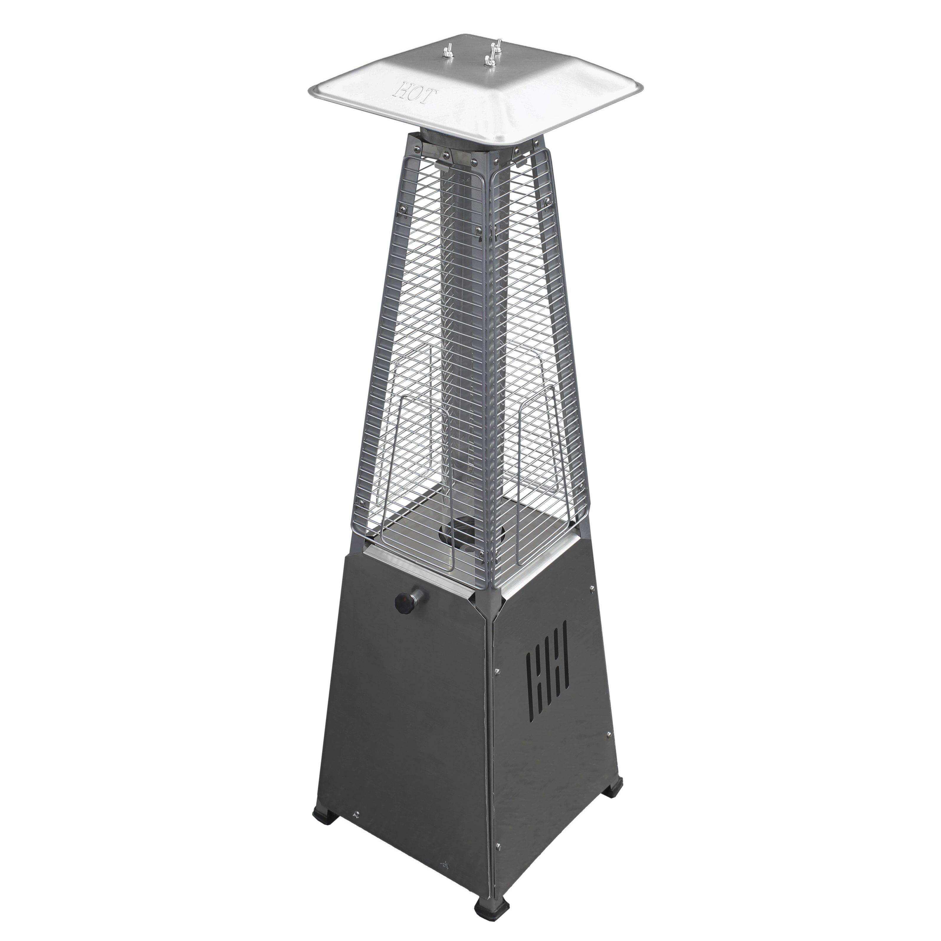 Hiland Glass Tube Table Top Patio Heater In Stainless Steel for sizing 3191 X 3191