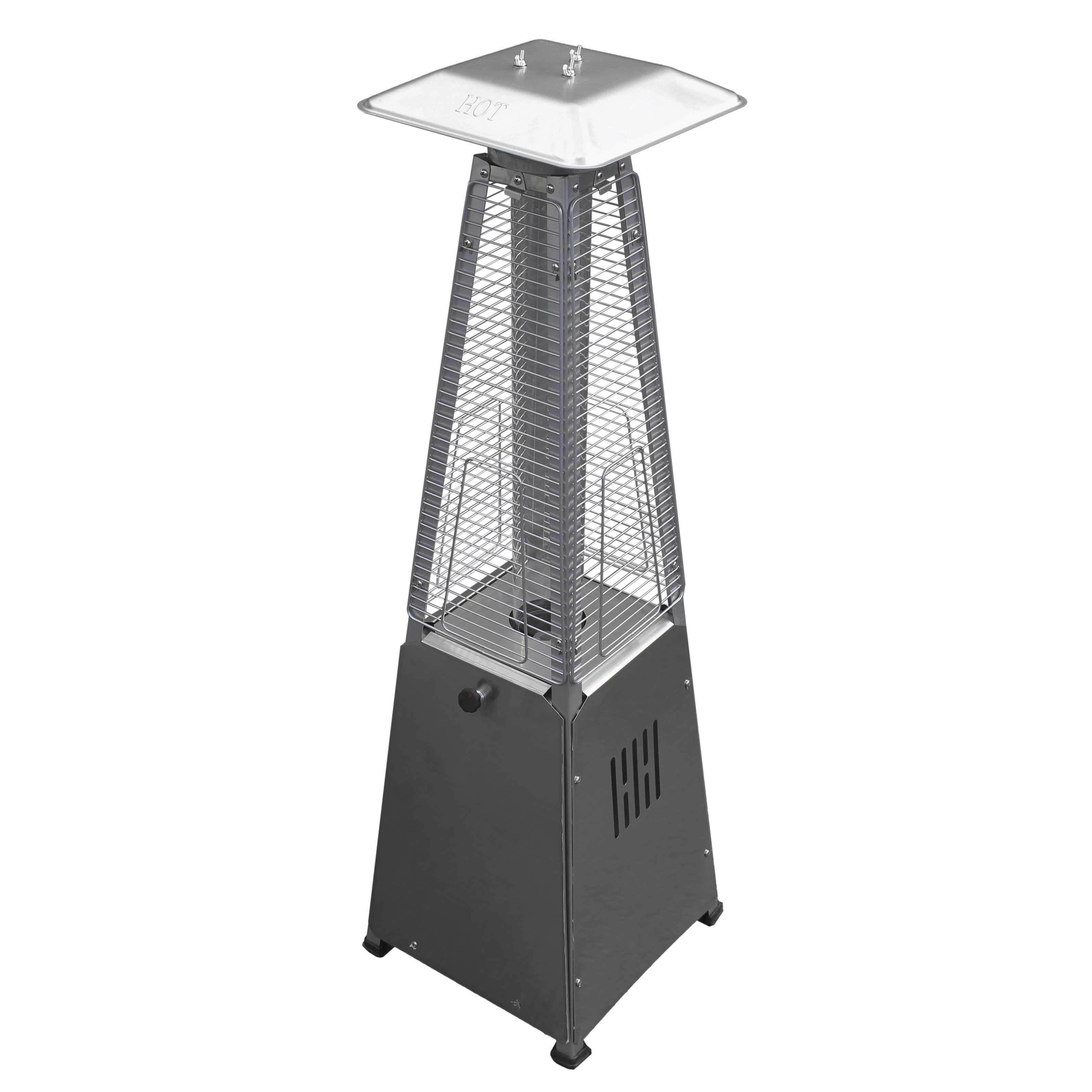 Hiland Glass Tube Table Top Patio Heater In Stainless Steel within dimensions 3191 X 3191