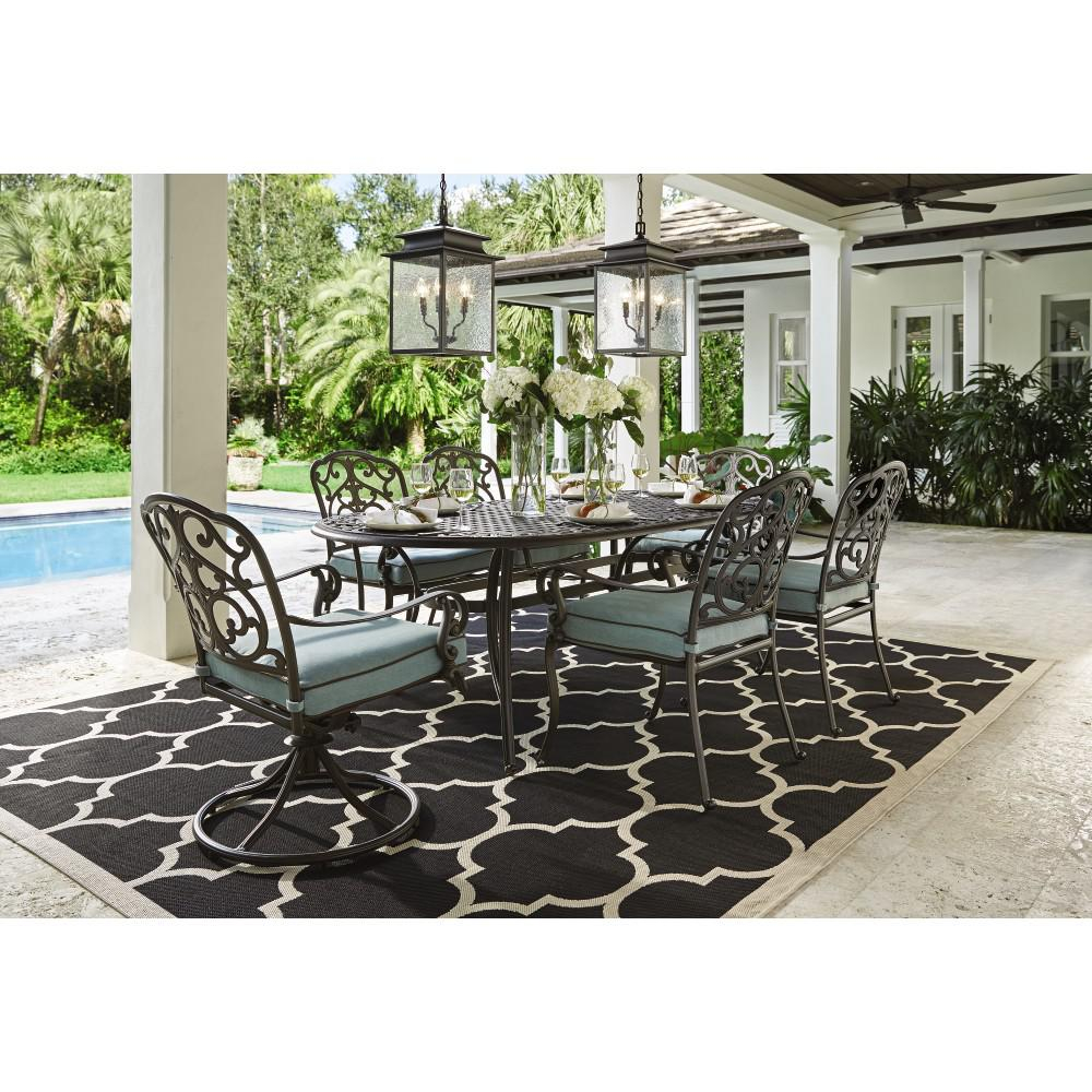 Home Decorators Collection Outdoor Madrid 7 Piece Patio Dining Set In Bronze And Bermuda intended for dimensions 1000 X 1000