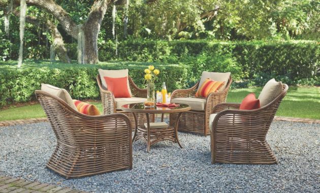 Home Decorators Collection Port Elizabeth 5 Piece All Weathered Metal Patio Conversation Set With Brown Cushions inside measurements 1000 X 1000