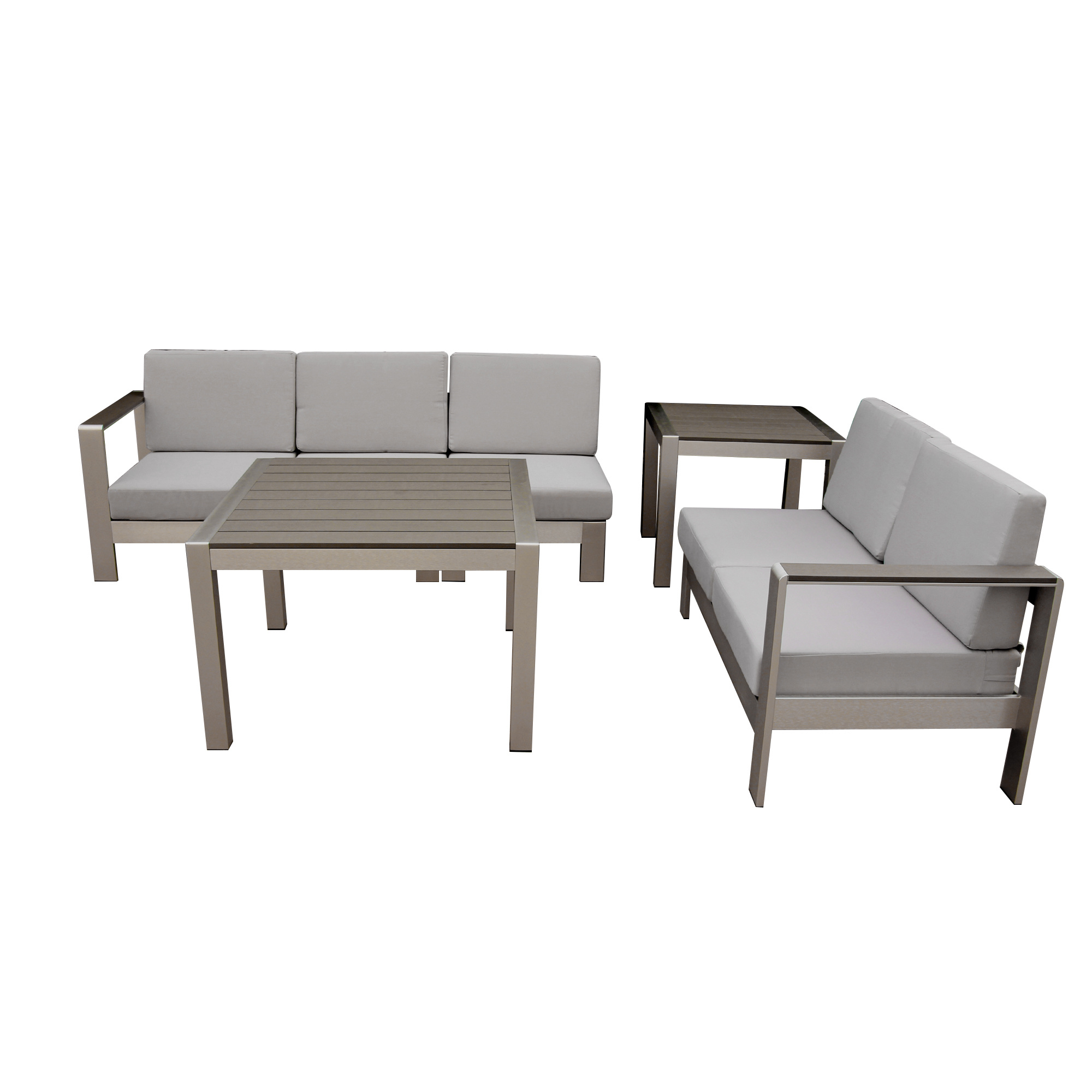 Hot Item Modern Good Quality Garden Outdoor Patio Furniture Different Combination Sofa Coffee Table With Plastic Wood Top Sofa Set in proportions 2000 X 2000