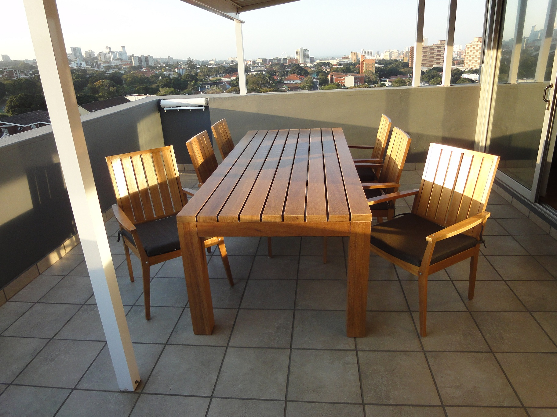 Iroko Outdoor Patio Table Chairs Suite Creative Woodworx pertaining to proportions 1824 X 1368