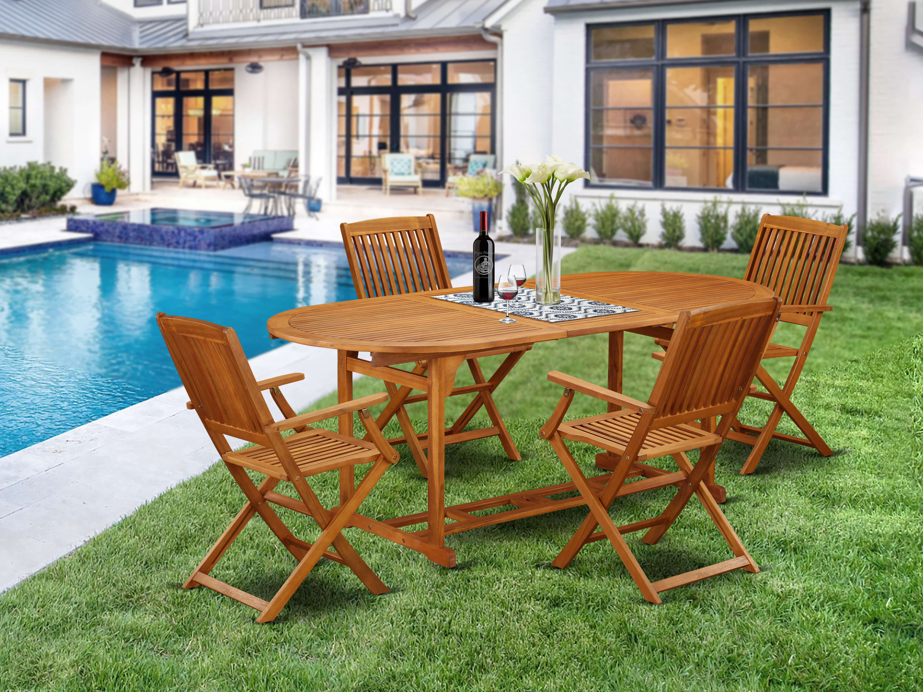 Jagger 5 Piece Patio Dining Set regarding sizing 3500 X 2625