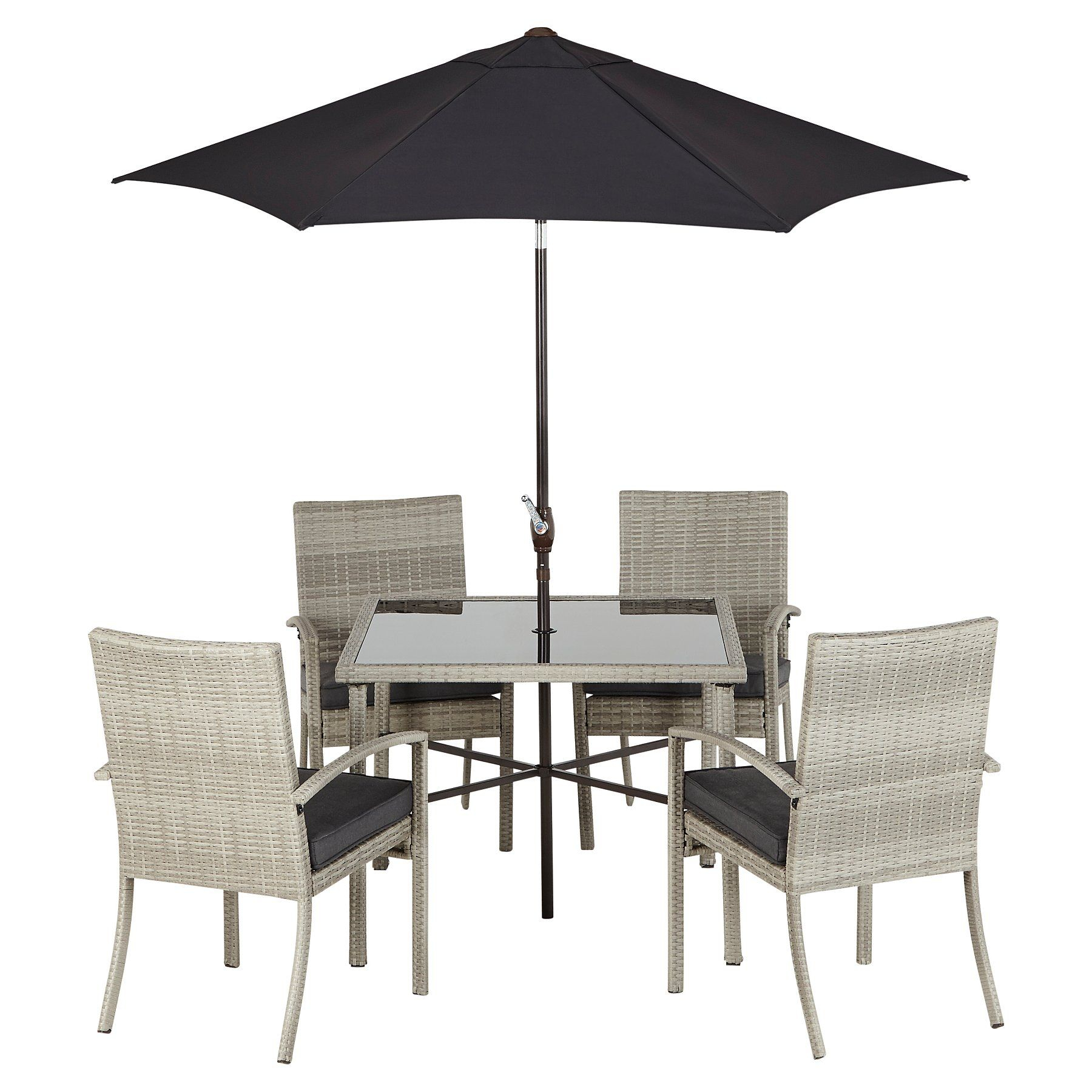 Jakarta Charcoal 6 Piece Patio Set Home Garden George pertaining to sizing 1800 X 1800