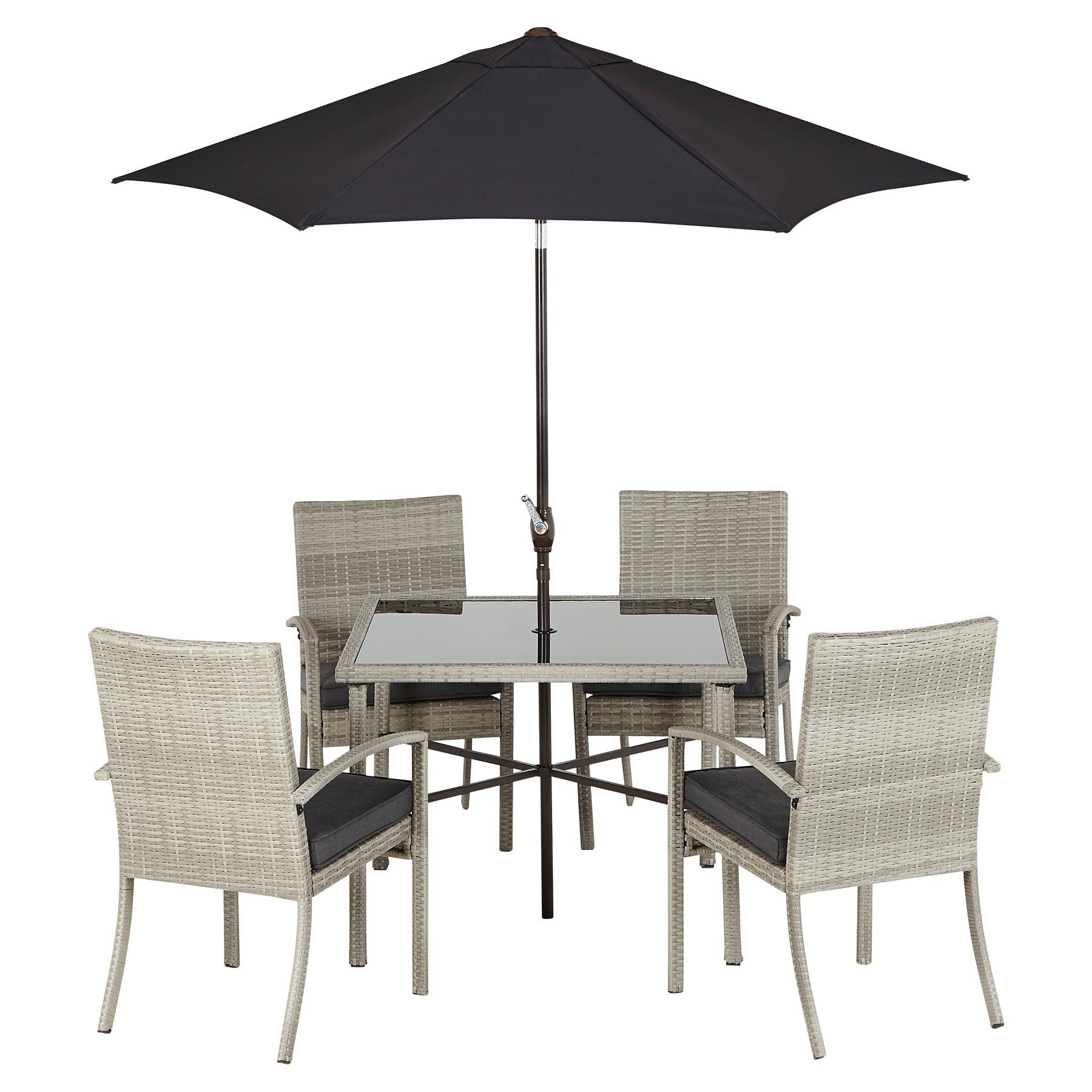 Jakarta Charcoal 6 Piece Patio Set Home Garden George regarding dimensions 1800 X 1800