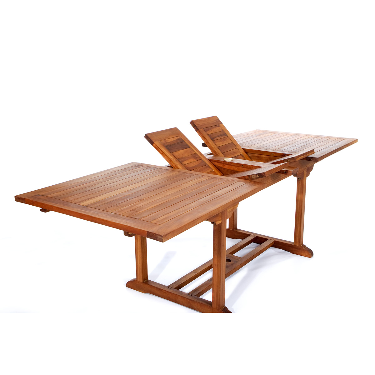 Java Teak 9 Piece Rectangular Extension Table Folding Chair Dining Set with size 1200 X 1200