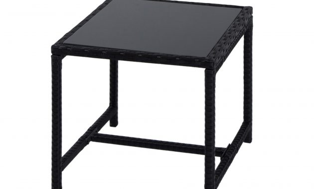 Kinbor Outdoor Square Wicker Table Wglass Top Patio Furniture Coffee Tea Table End Table in sizing 2000 X 2000