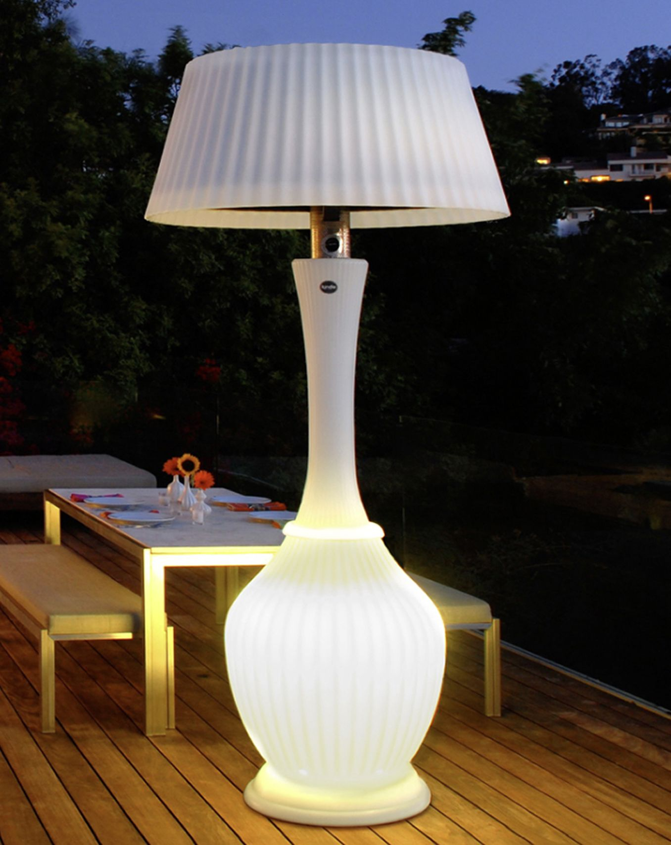 Kindle Living Lumen Lamp Casting A Warm Glow Upon The Deck intended for size 1356 X 1708
