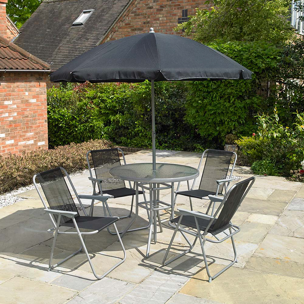 Kingfisher Garden Dining Set With Parasol 4 Seater inside dimensions 1000 X 1000