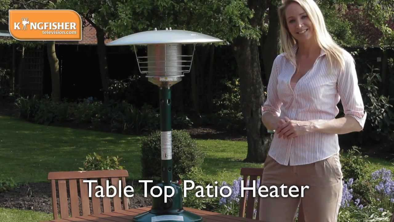 Kingfisher Outdoor Table Top Gas Patio Heater with measurements 1280 X 720