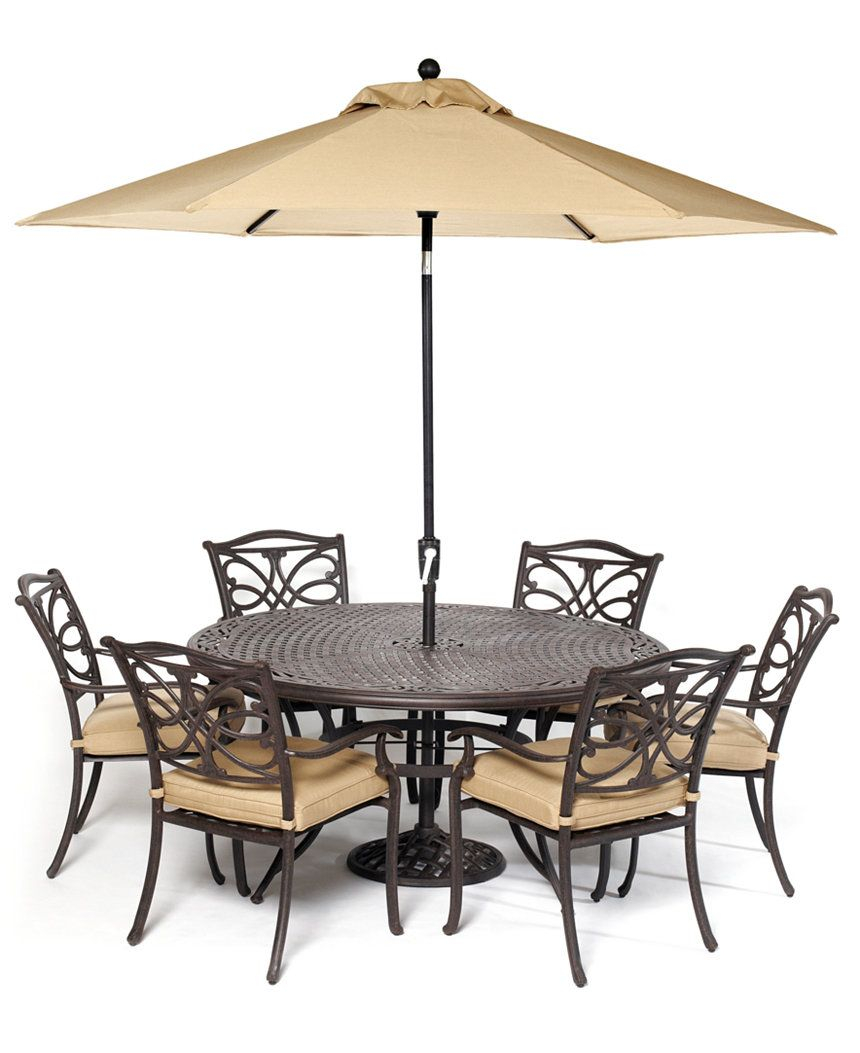 Kingsley Outdoor Cast Aluminum 7 Pc Dining Set 60 Round in sizing 860 X 1053