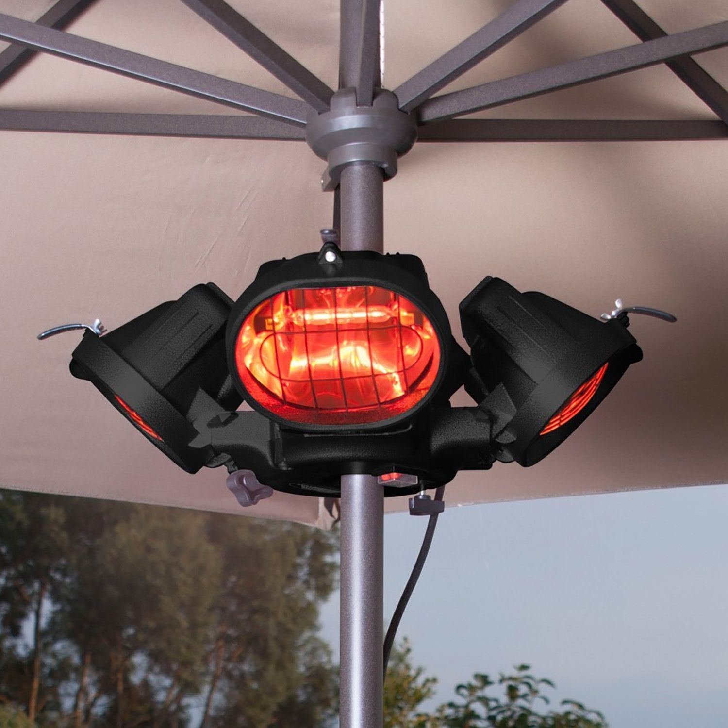 La Hacienda Infrared Parasol Heater Outside Spacecooking regarding sizing 1500 X 1500