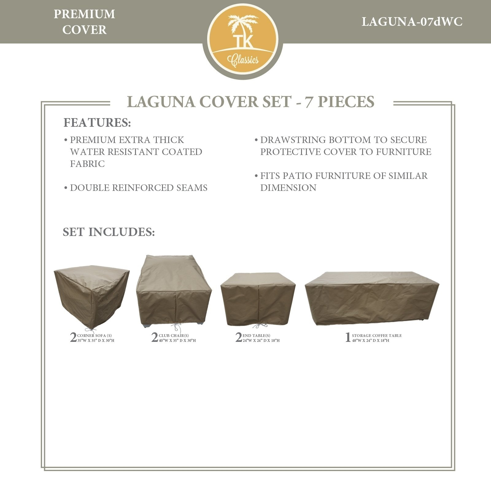 Laguna 07d Protective Cover Set Tie Beige Tk Classics in measurements 1600 X 1600