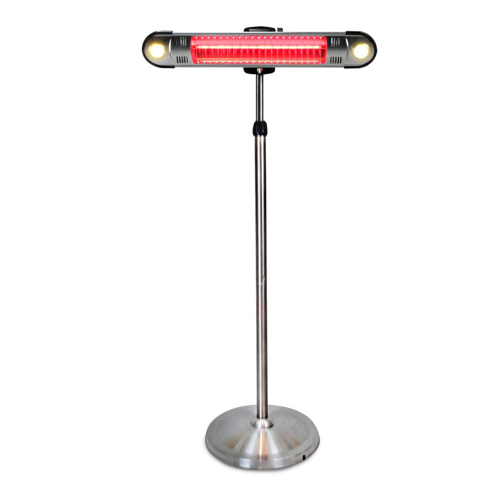 Lava Heat Italia Walle 1500 Watt 6 Ft Stainless Steel Electric Patio Heater With Remote inside proportions 1000 X 1000