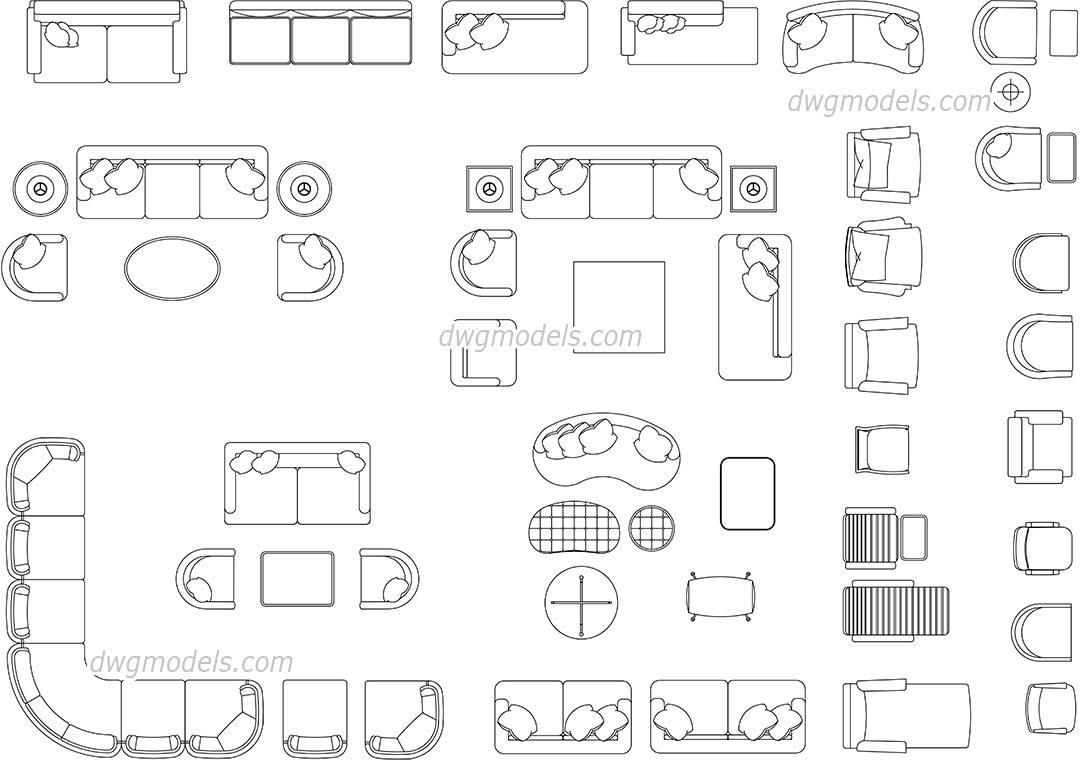 Living Room Furniture Autocad Blocks Dwg Blocks Cad Models in proportions 1080 X 760