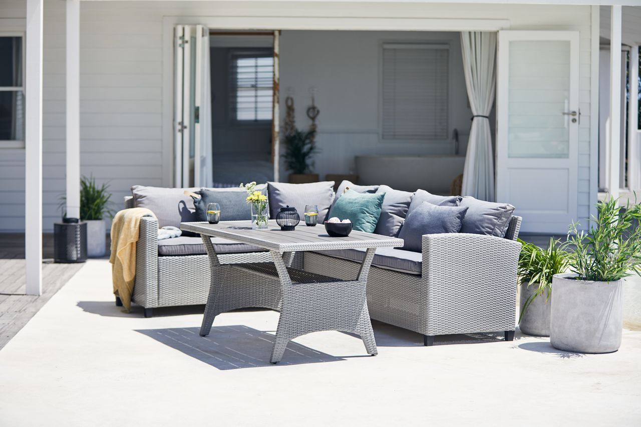 Lounge Set Ullehuse 6 Pers Grey Jysk Furniture Outdoor for dimensions 1280 X 853
