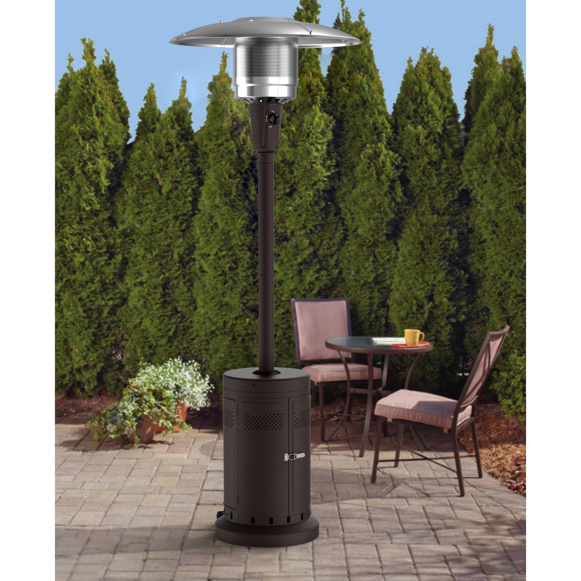 Mainstays Large Outdoor Patio Heater Powder Coat Brown Walmart intended for measurements 2000 X 2000