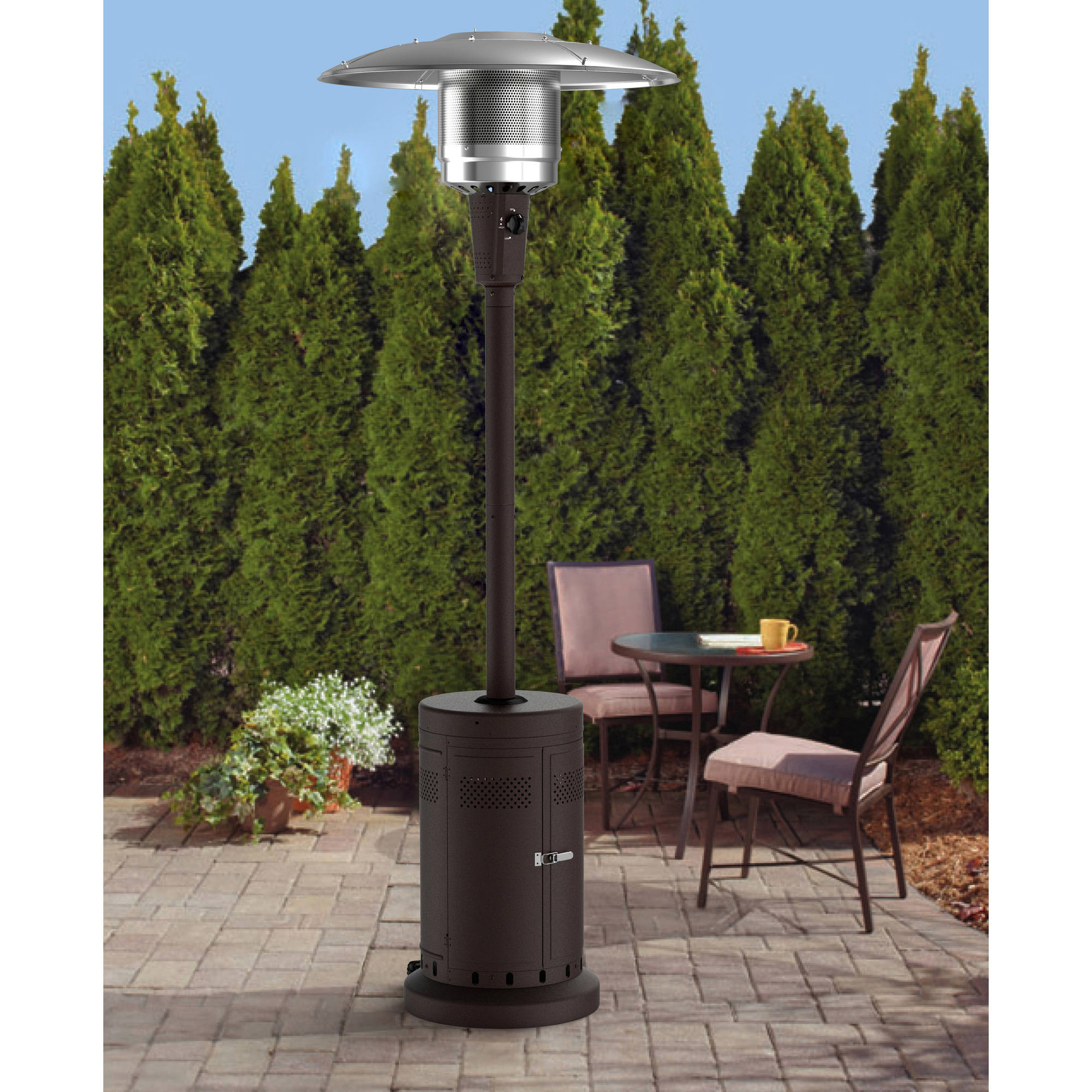 Mainstays Large Outdoor Patio Heater Powder Coat Brown Walmart regarding sizing 2000 X 2000