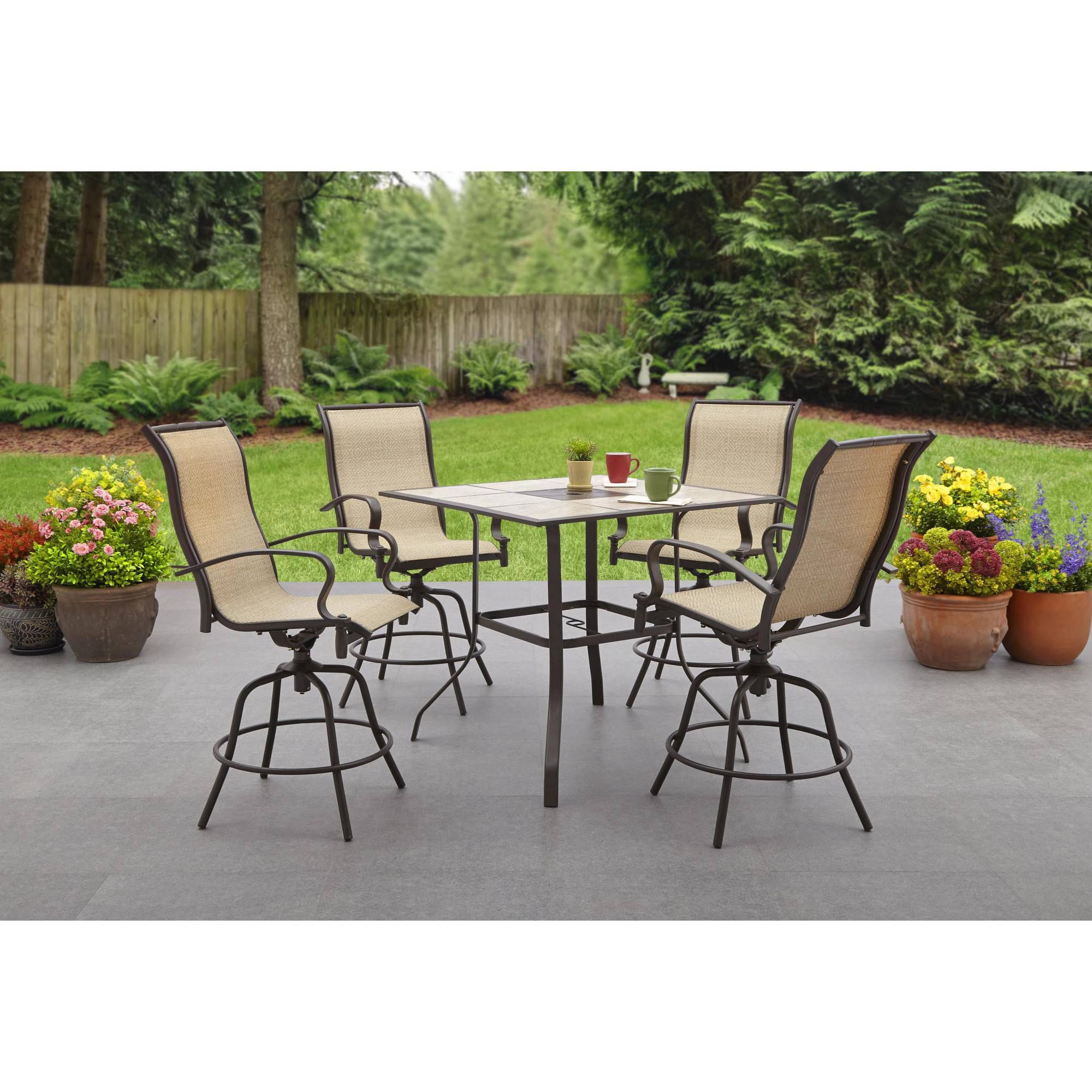 Mainstays Wesley Creek 5 Piece Counter Height Dining Set Walmart throughout size 2000 X 2000