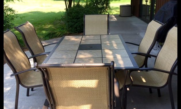 Mainstays Wesley Creek 7 Piece Tan Outdoor Patio Dining Set Review with regard to size 1280 X 720