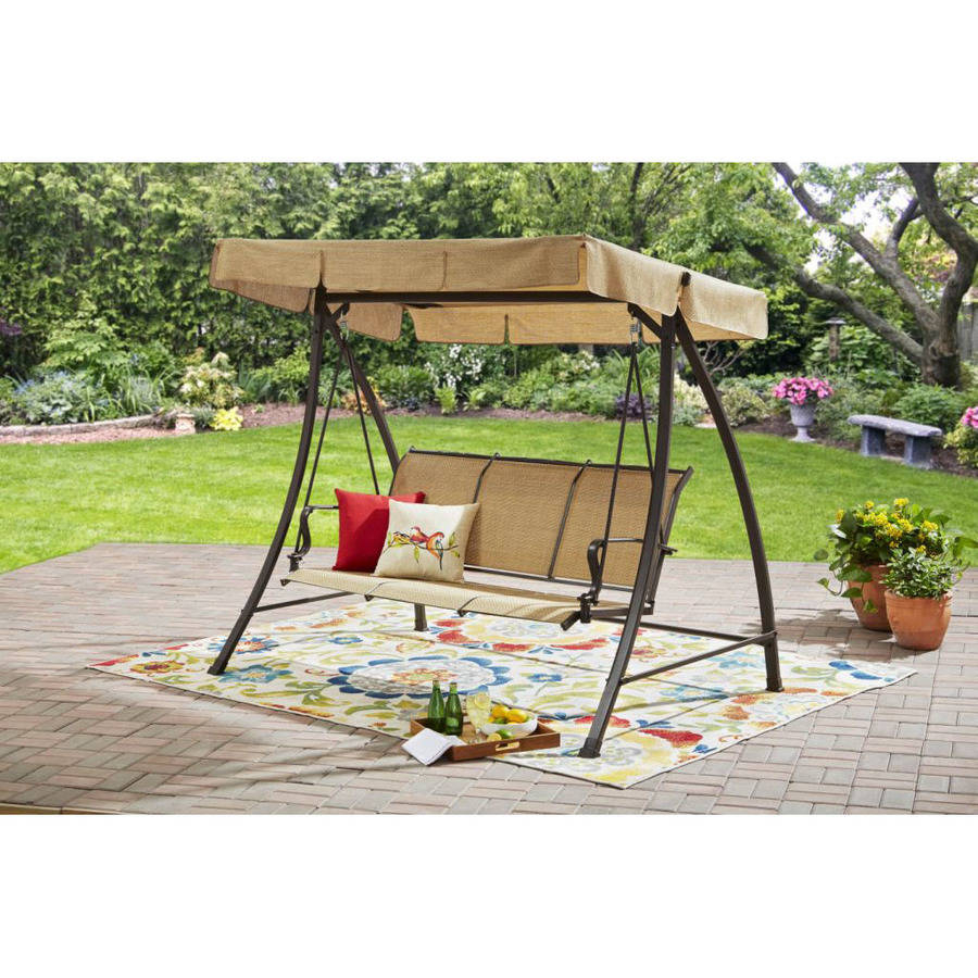 Mainstays Wesley Creek Porch Swing For 3 Person Porch Swings for measurements 900 X 900