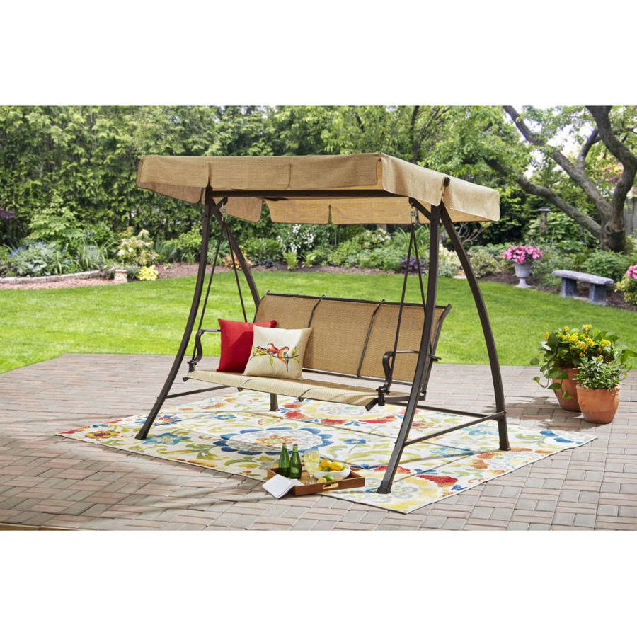 Mainstays Wesley Creek Porch Swing For 3 Person Porch Swings throughout size 900 X 900