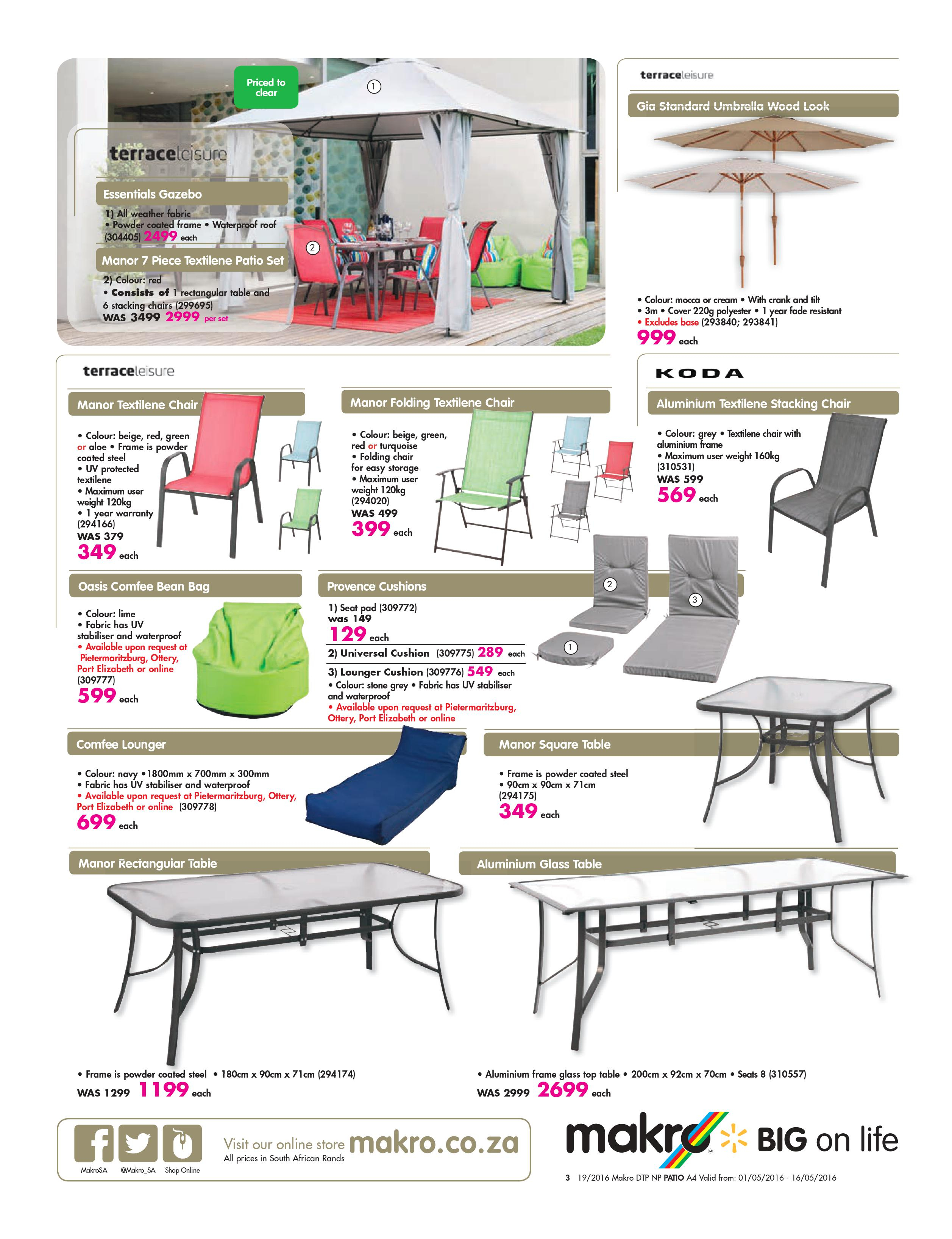 Makro Catalogue 1 May 16 May 2016 Patio Furniture pertaining to size 2514 X 3270