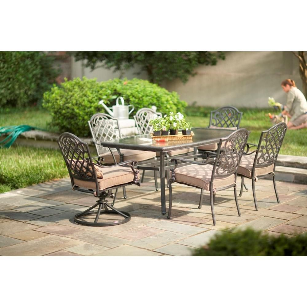 Martha Stewart Living Augusta 7 Piece Patio Dining Set 2 11 with measurements 1000 X 1000