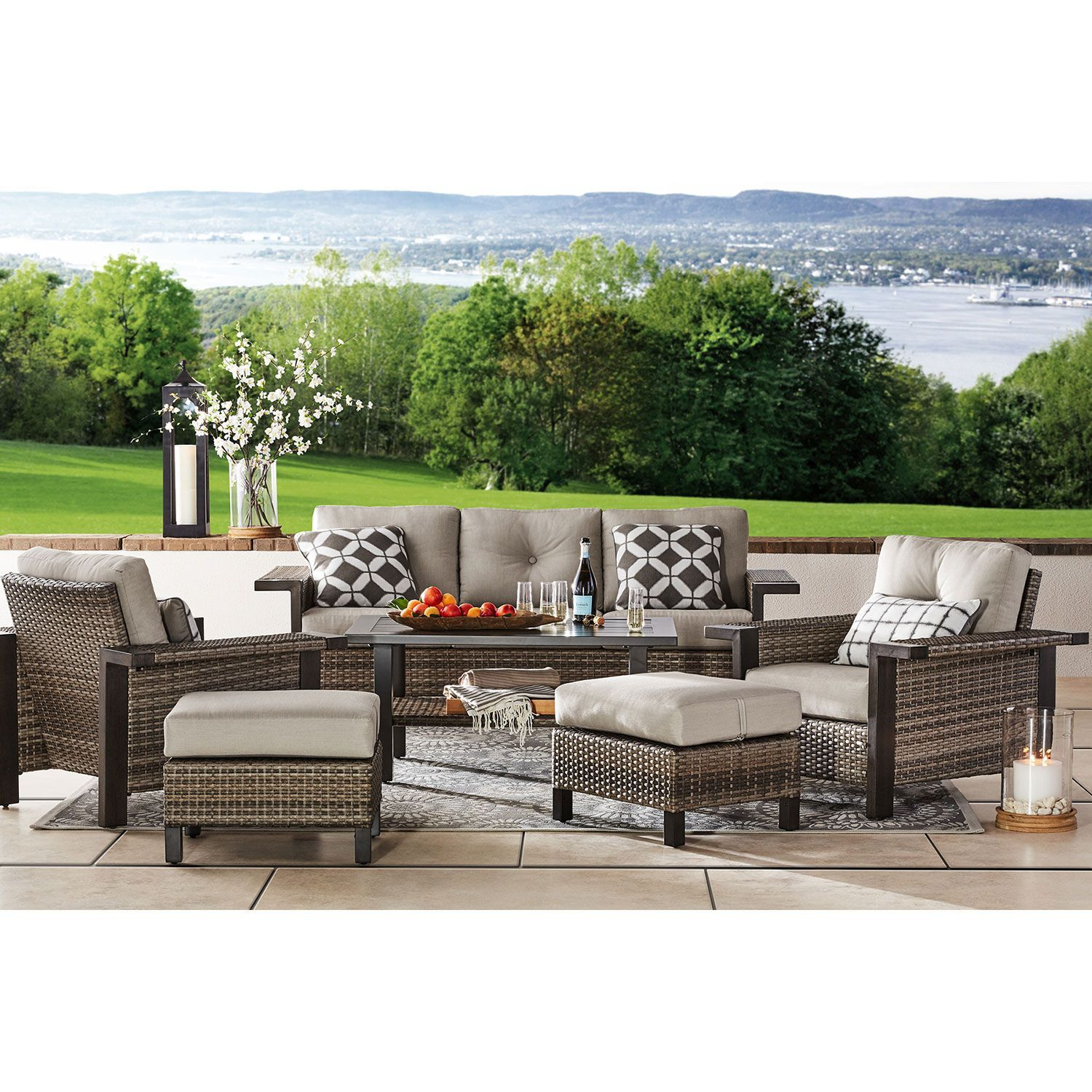 Members Mark Agio Manchester 6 Piece Patio Deep Seating Set pertaining to size 1500 X 1500