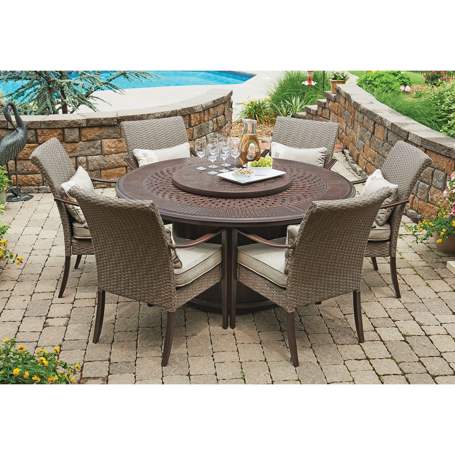 Members Mark Fairbanks 8 Piece Fire Pit Dining Set Sams throughout dimensions 1500 X 1500